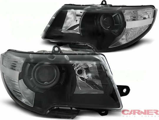 Tuning-Tec Μπροστινά Φανάρια για Skoda Superb Black 2008 2τμχ