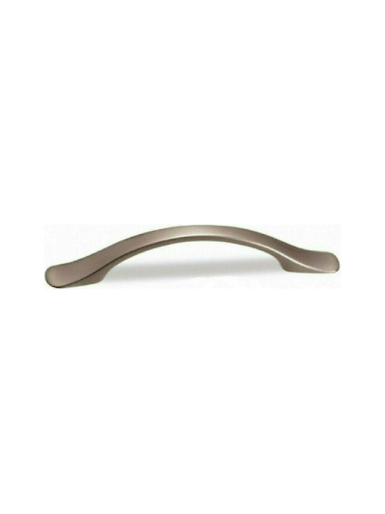 Convex Zamak Furniture Handle 447 Νίκελ Ματ 104mm (Hole Centers 64mm)