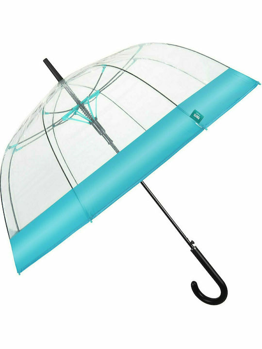 Perletti Αντιανεμική Αυτόματη Ομπρέλα Βροχής με Μπαστούνι Γαλάζια