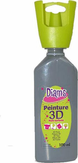 Diam's 3D Craft Pigment Gray Outline for Wood, Fabric, Glass and Leather Outline Brilliant Grey 37ml