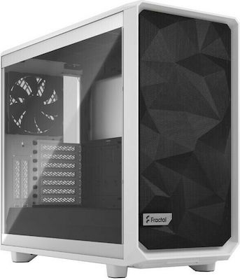 Fractal Design Meshify 2 Clear Tempered Glass Midi Tower Computer Case with Window Panel White