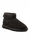 Stinger Suede Women's Ankle Boots with Fur Black