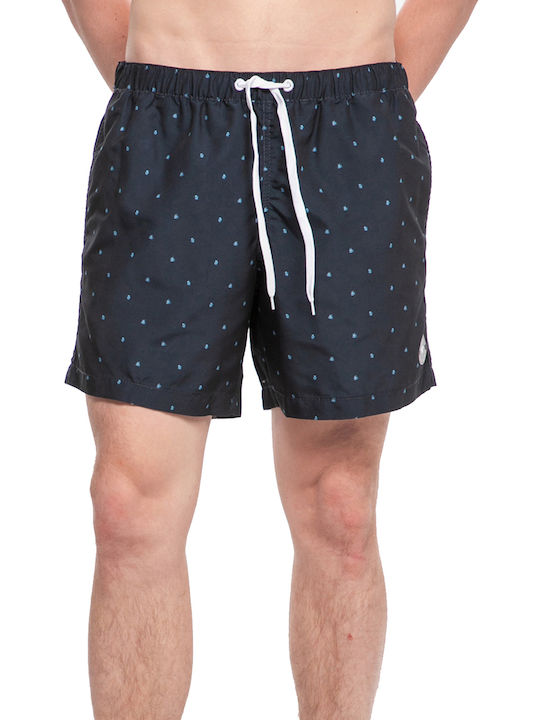 Men's Swimwear Shorts Navy Blue with Patterns