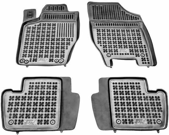 Rezaw Plast Set of Front and Rear Mats 4pcs Tray Type for Peugeot 307 Citroen C4 2004-2015 Black