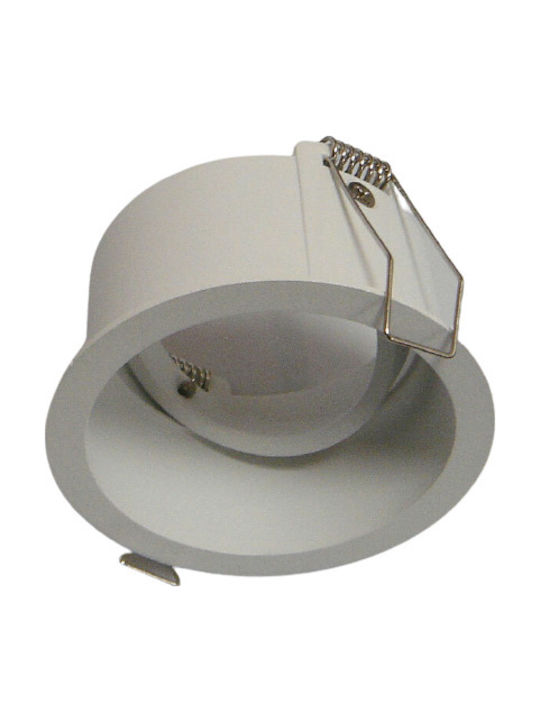 Viokef Top Spot Round Metallic Recessed Spot with Integrated LED White 9x9cm.