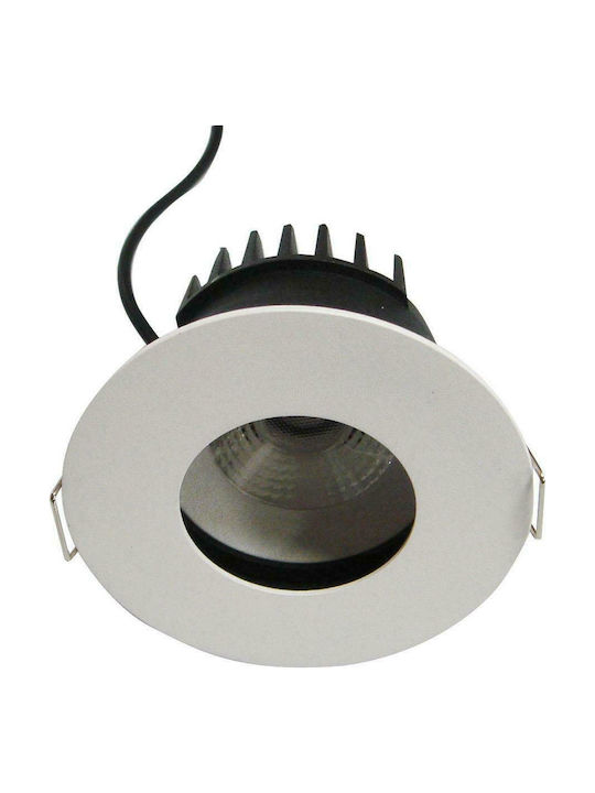 Viokef Top Spot Round Metallic Recessed Spot with Integrated LED White 9x9cm.