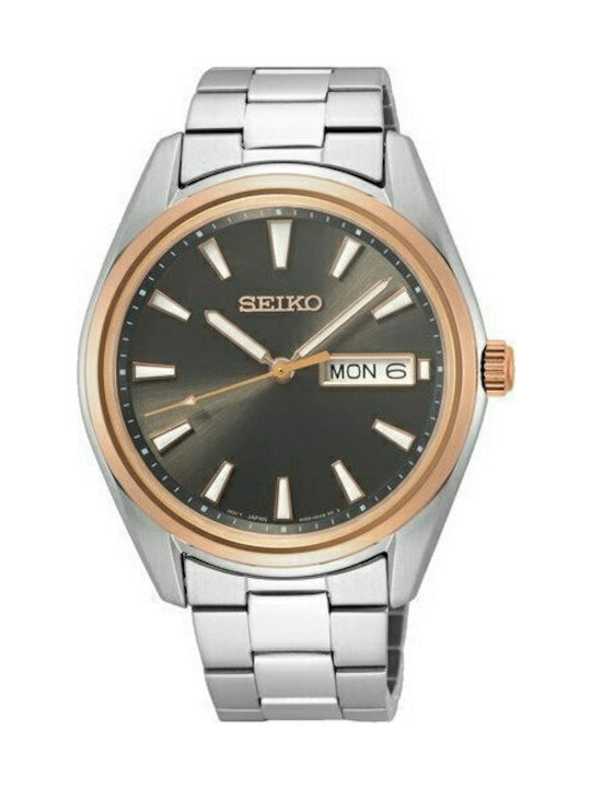 Seiko Ceas Baterie cu Argintiu Brățară metalică