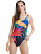 BodyTalk Wide Strap Open Back Swimsuit 1211-902547 Lemon 1211-902547-00720