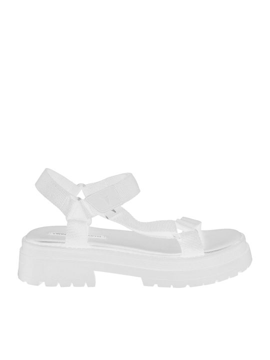 Lifestyle Δερμάτινα Γυναικεία Σανδάλια Sporty Λευκά