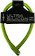 Ulac Prague Silicon Overmoulded Large Bicycle Cable Lock with Key Green