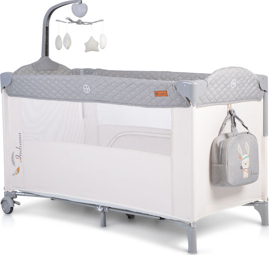 Cangaroo Indiana Loc de joacă 2 Nivele cu Saltea Gri 125x65cm