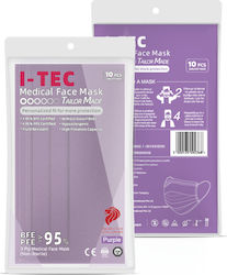 i-tec Μάσκα Προσώπου μιας Χρήσης 3ply Mască de protecție De unică folosință Chirurgie Violet 10buc