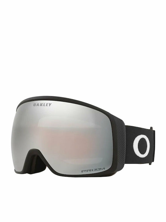 Oakley Flight Tracker Mască de Schi și Snowboard pentru Adulți Neagră cu Lentilă Oglindă Gri