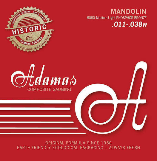 Adamas Historic Reissue Mandolin Σετ Χορδών Phosphor Bronze Μαντολίνου 11 - 38"