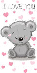 Dimcol Teddy Bear Kinder-Strandtuch Gray 140x70cm 2123713503301999