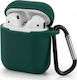 ObaStyle Case Silicone with Hook in Green color for Apple AirPods 1 / AirPods 2