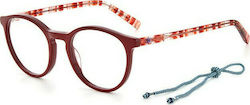 Missoni Plastic Eyeglass Frame Burgundy MMI 0068 C9A