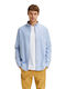 Long-sleeved Cotton Shirt Light Blue
