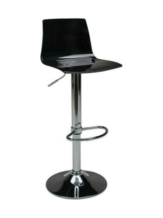 Stool Bar Imola Black Velvet-Black Metal 45x45x82-104cm