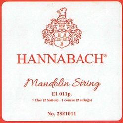 Hannabach Mandolin Strings Μονές Χορδές Chrome 2τμχ 11" E (Mi) Loop End