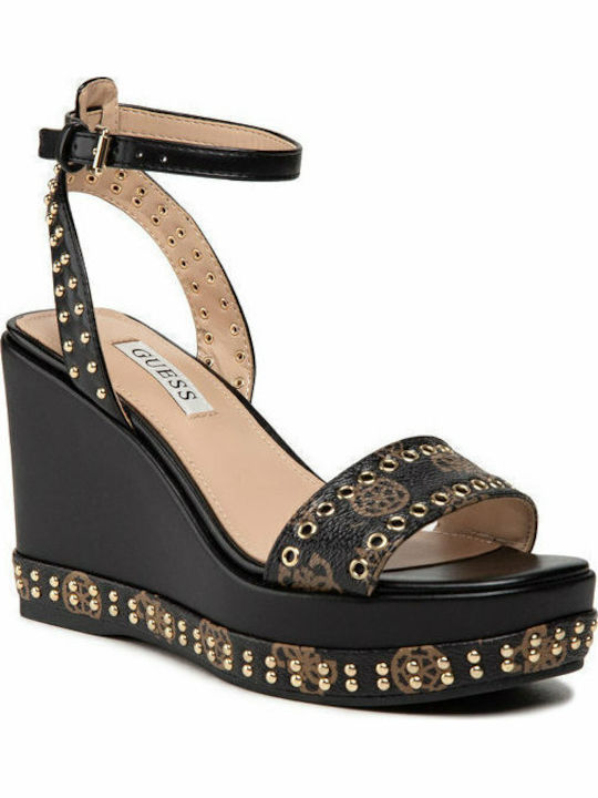 Women's Ankle Strap Platforms Black FL6OLD FAL04 BLK