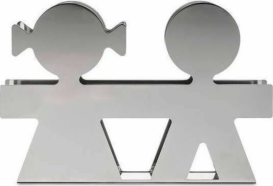 Alessi Metallic Napkin Holder Silver 16x4x10.7cm AKK40