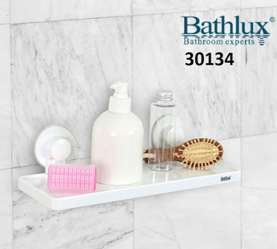 Bathlux Bathlux 30134 Επιτοίχια Ραφιέρα Μπάνιου Πλαστική με 1 Ράφι και Βεντούζες 32x11.7x9.5cm