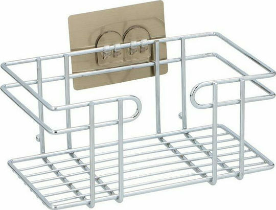 Alpina Appliances Wall Mounted Bathroom Shelf Metallic with 1 Shelf and Suction Cups 23x13x9.5cm Silver Alpina Appliances Wall Mounted Bathroom Shelf Metallic with 1 Shelf and Suction Cups 23x13x9.5cm Silver