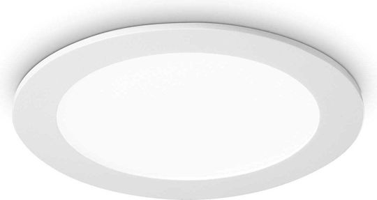 Ideal Lux Rund Vertieft LED Panel 20W mit Natürliches Weiß Licht 4000K