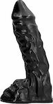 All Black Enigma Realistic Dildo with Scrotum Black 23cm