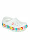 Crocs Kids Anatomic Beach Clogs Chevron Crocband Beaded White