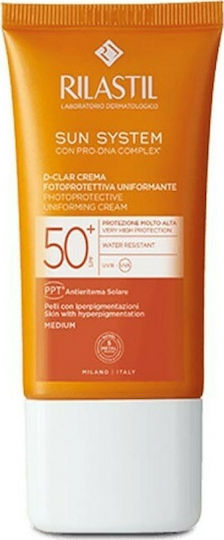 Rilastil Sun System D-Clar Sonnencreme Creme Gesicht SPF50 mit Farbe Medium 40ml