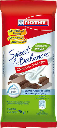 Γιώτης Sweet & Balance Stevia Σοκολάτα Γάλακτος με Στέβια 70gr
