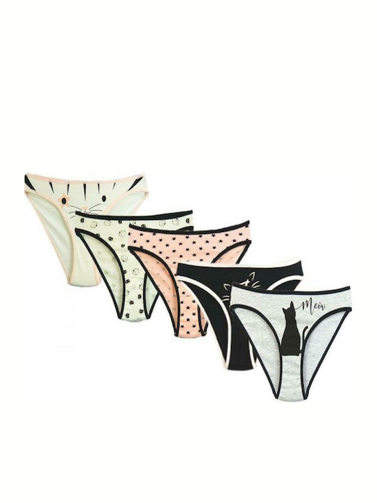 5pack 21716 Βαμβακερά Femei Slip MultiPack