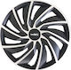 WRC Car Hubcap Set Bicolor 14" 4pcs Black