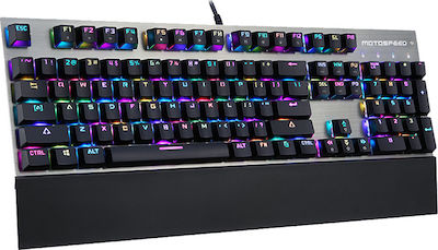Motospeed CK108 Tastatură Mecanică de Gaming cu Outemu Albastru întrerupătoare și iluminare RGB Gri
