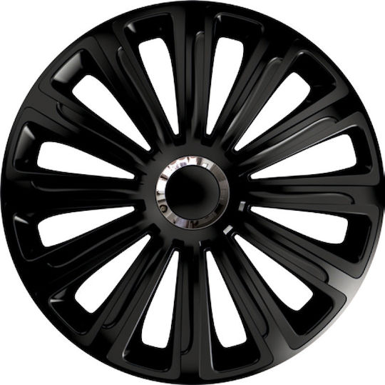Auto Gs Car Hubcap Set Trend 15" 4pcs Black