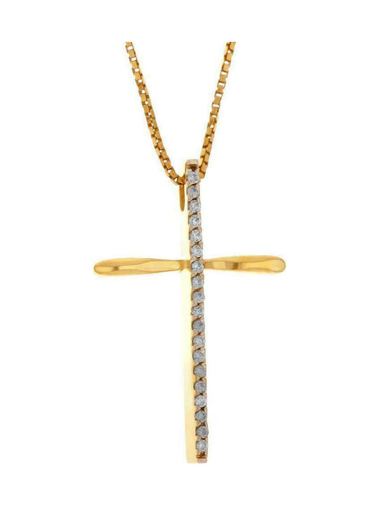 Q-Jewellery Damen Gold Kreuz 14K