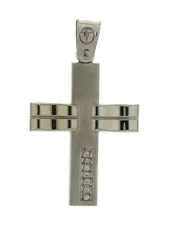 Q-Jewellery Damen Weißgold Kreuz 14K