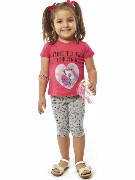 Kids' Set with Leggings Summer 2pcs Fuchsia