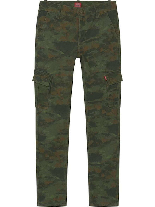 Pantaloni Cargo din Material Textil pentru Copii Kaki