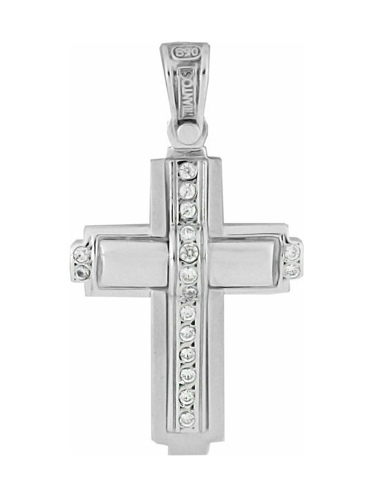 Triantos White Gold Cross 14K