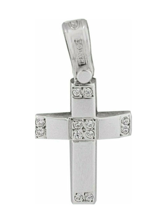 Triantos White Gold Cross 14K