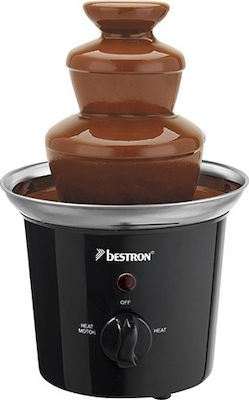 Bestron Black Chocolate Fountain with 3 Flats ACF300 60W 16.2x16.2x26.3cm