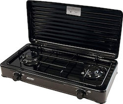 MPM Double Black Liquid Gas Countertop Burner