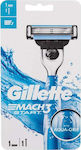 Gillette Mach3 Start Ξυραφάκι με Ανταλλακτική Κεφαλή 3 Λεπίδων και Λιπαντική Ταινία
