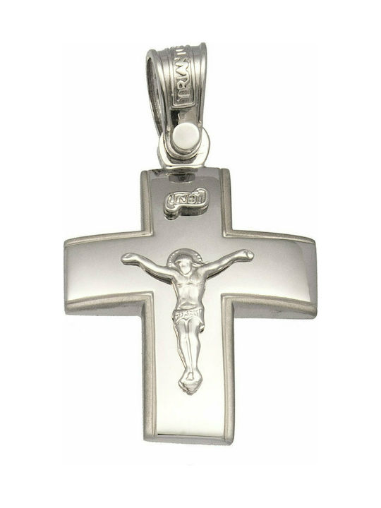 Triantos White Gold Cross 14K with the Crucified