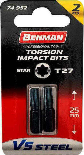 Benman Σετ 2 Μύτες Κατσαβιδιού Torx Torx