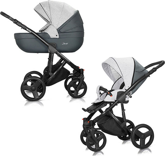 Milu Kids Starlet Eko Ρυθμιζόμενο Καρότσι 2 σε 1 Kατάλληλο για Nεογέννητο Creamy-Grey 13.10kg