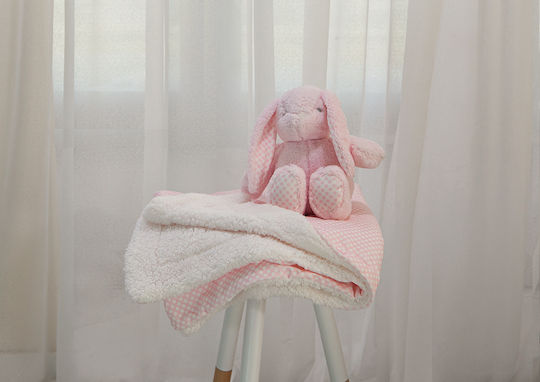 GM Home Blanket Nursery Swaddling Blankets Bunny Velvet Pink 75x100cm